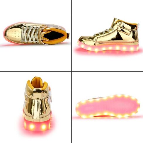 أحذية Padgene النسائية الرجالية المضيئة بإضاءة LED للجنسين أحذية رياضية مضيئة وامضة مع شحن USB ورباط للأزواج أحذية الرقص in Kuwait