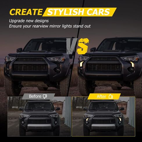 AUXMART Daytime Running Light DRL Front Fog Lamp with Dynamic Sequential Turn Signal Lights Amber/white Light Fit for Toyota 4Runner (facelift) 2013-2021 in Saudi Arabia