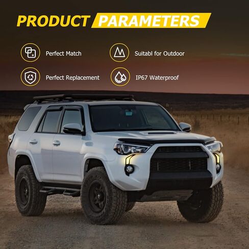 AUXMART Daytime Running Light DRL Front Fog Lamp with Dynamic Sequential Turn Signal Lights Amber/white Light Fit for Toyota 4Runner (facelift) 2013-2021 in Saudi Arabia