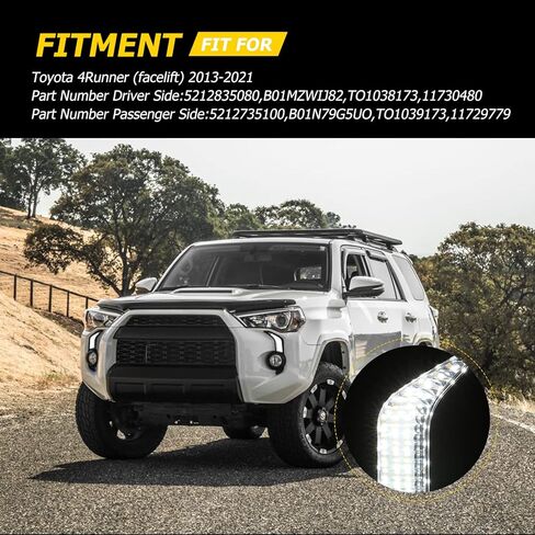 AUXMART Daytime Running Light DRL Front Fog Lamp with Dynamic Sequential Turn Signal Lights Amber/white Light Fit for Toyota 4Runner (facelift) 2013-2021 in Saudi Arabia