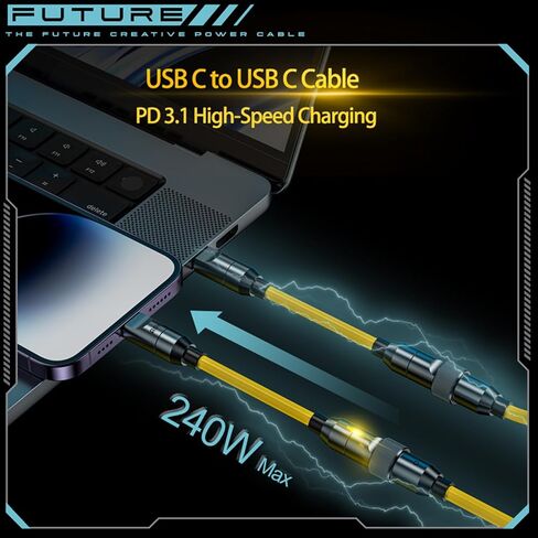AOHI 240W 8 in 1 USB C Cable & Lightning Cable Set, The Future PD3.1 Type C Fast Charging Cable and MFi Certified Lightning Cable Set for iPhone MacBook iPad Galaxy in Saudi Arabia