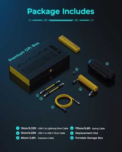 AOHI 240W 8 in 1 USB C Cable & Lightning Cable Set, The Future PD3.1 Type C Fast Charging Cable and MFi Certified Lightning Cable Set for iPhone MacBook iPad Galaxy in Saudi Arabia