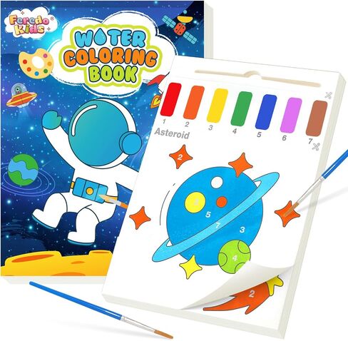 Paint with Water Books for Toddlers - Watercolor Painting Book and Drawing Art Paper for Kids Mess Free Craft Supplies Toy for Kids Age 3 4 5 6 Easter Birthday Gift,Planet in Saudi Arabia
