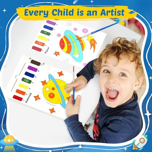 Paint with Water Books for Toddlers - Watercolor Painting Book and Drawing Art Paper for Kids Mess Free Craft Supplies Toy for Kids Age 3 4 5 6 Easter Birthday Gift,Planet in Saudi Arabia