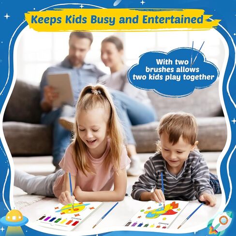 Paint with Water Books for Toddlers - Watercolor Painting Book and Drawing Art Paper for Kids Mess Free Craft Supplies Toy for Kids Age 3 4 5 6 Easter Birthday Gift,Planet in Saudi Arabia
