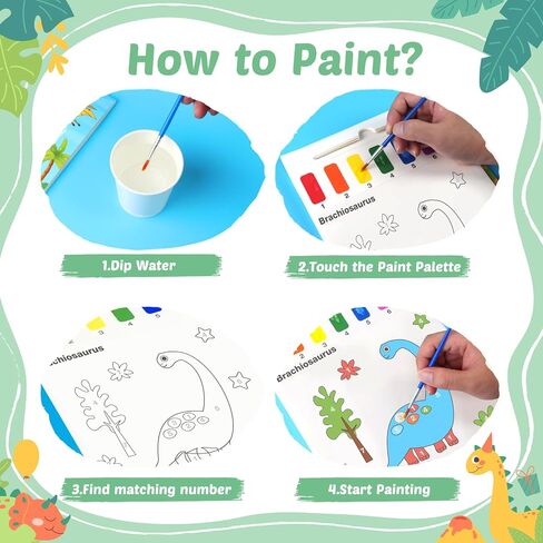 Paint with Water Books for Toddlers - Watercolor Painting Book and Drawing Art Paper for Kids Mess Free Craft Supplies Toy for Kids Age 3 4 5 6 Easter Birthday Gift,Planet in Saudi Arabia