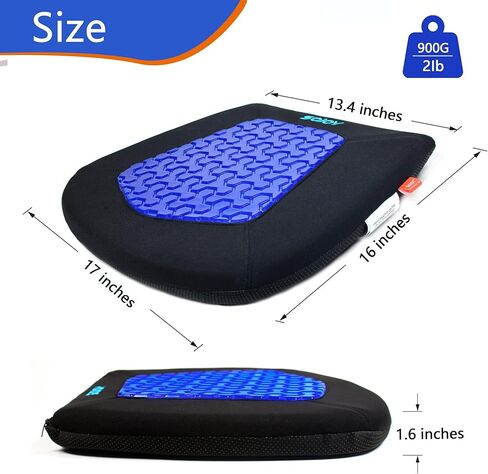 وسادة مقعد مكتب جل مكشوف من Sojoy - جل إسفنجي ميموري لتقويم العظام لتخفيف آلام أسفل الظهر، مثالية للسائقين وكراسي المكتب والاستخدام المنزلي (أسود) in Kuwait