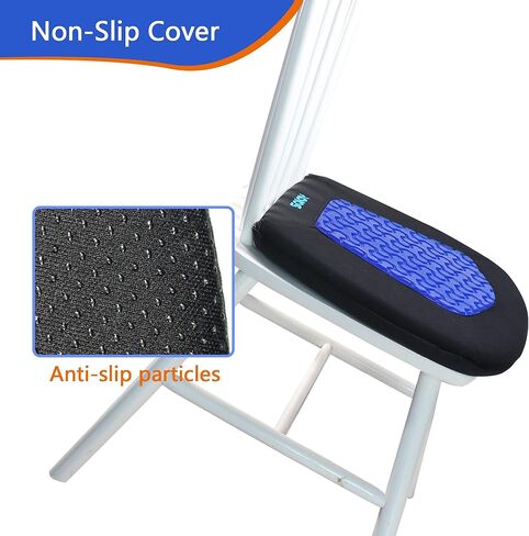 وسادة مقعد مكتب جل مكشوف من Sojoy - جل إسفنجي ميموري لتقويم العظام لتخفيف آلام أسفل الظهر، مثالية للسائقين وكراسي المكتب والاستخدام المنزلي (أسود) in Kuwait