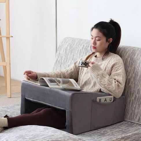 N&V High Density Foam Elbow Pillow, Perfect for Gaming, Smart Phone Using and Reading, Sofa Reading Pillow, with Removable and Washable Cover (Grey) in Saudi Arabia