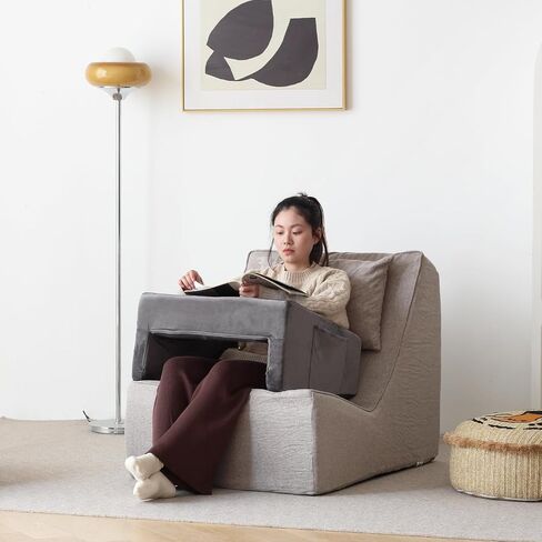 N&V High Density Foam Elbow Pillow, Perfect for Gaming, Smart Phone Using and Reading, Sofa Reading Pillow, with Removable and Washable Cover (Grey) in Saudi Arabia