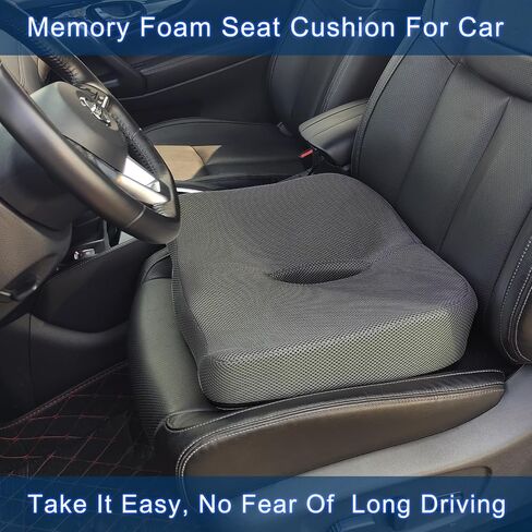 G1 Seat Cushion Memory Foam Ventilated Ergonomic Design Tailbone Coccyx Pad for Office Chairs,Car seat Cushions, Wheelchairs(18x16 inches) (Black) in Saudi Arabia