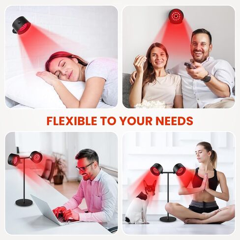لمبة العلاج بالضوء الأحمر للجسم، مصباح الضوء الأحمر للوجه، قابل للدوران 360 درجة 660 نانومتر أحمر و850 نانومتر بالقرب من مجموعة الأشعة تحت الحمراء، علاج بالضوء الأحمر بالأشعة تحت الحمراء بالتحكم عن بعد في المنزل in Kuwait