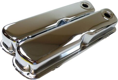 1962-85 متوافق/بديل لأغطية الصمامات الفولاذية ذات الكتلة الصغيرة Ford 260-289-302-351W - كروم in Kuwait