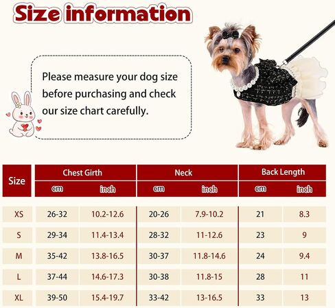 Elegant Dog Plaid Tulle Dress Harness with Leash Puppy Skirts Cat Outfits Set Pet Apparel Clothes for Small Medium Dogs Girl Costume Birthday Wedding Party Gown (Black, L) in Saudi Arabia
