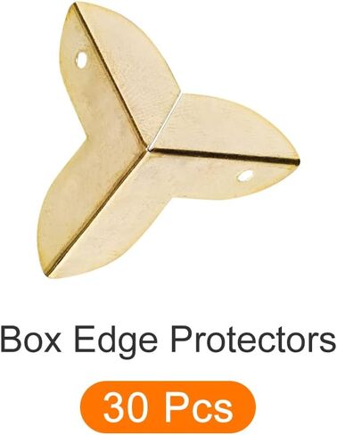 Box Corner Protectors Decorative(22mm/0.87") 20Pcs, Metal Wood Case Edge Guard - for Furniture Table Wood Case, Brass in Saudi Arabia