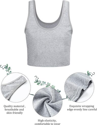 Bencailor 6 Pcs Girls Crop Top Cropped Tank Tops Camisole Sleeveless Dance Top in Saudi Arabia