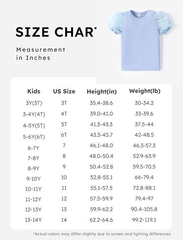 PATPAT Toddler Kid Girls Mesh Puff Short Sleeve Casual Cute Solid T-Shirt Pullover Blouse Tops in Kuwait