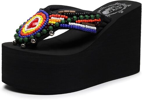 Womens Platform Wedge Flip Flops Chunky High Heel Sandals Summer Beach Thong Heeled Sandal Slippers for Women in Saudi Arabia