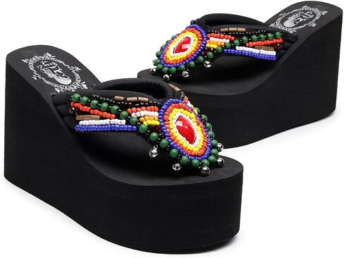 Womens Platform Wedge Flip Flops Chunky High Heel Sandals Summer Beach Thong Heeled Sandal Slippers for Women in Saudi Arabia