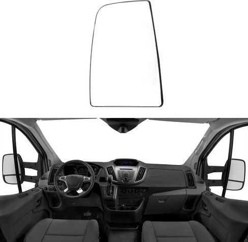 Dasbecan CK4Z17K707 Left Driver Side Upper Mirror Glass Compatible with Ford Transit 150 250 350 2015 2016 2017 Heated Convex Mirror Glass With Rear Holder Replaces CK4Z17K707B in Saudi Arabia