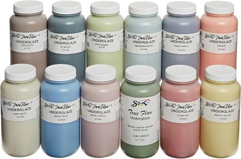 Sax True Flow Gloss Glazes 4 Ounces Each, Assorted Colors, Set of 12 in Saudi Arabia