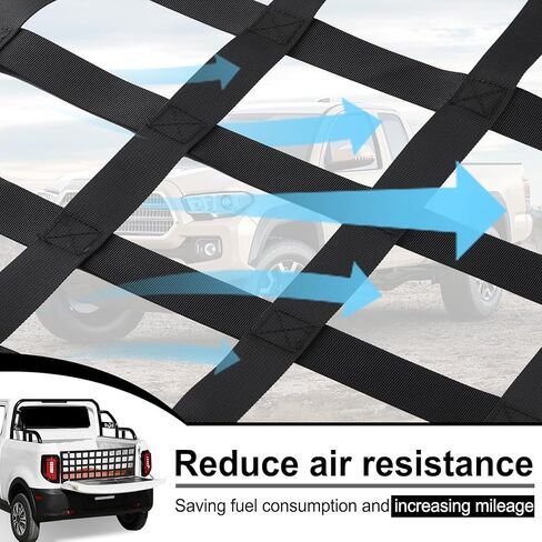 شبكة الباب الخلفي من Amiss لسرير الشاحنة بالحجم الكامل، شبكة شحن للباب الخلفي شديدة التحمل قابلة للتعديل، ملحقات خارجية للسيارة، متوافقة مع الشاحنات من شيفروليه، فورد، تويوتا، جي إم سي، دودج رام، جيب (60 بوصة × 18 بوصة) in Kuwait