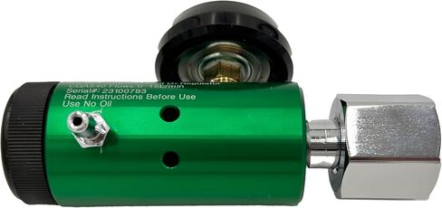 منظم الأكسجين 25LPM CGA-540#MR540-25B، تدفق قابل للتعديل 0-25 LPM - ASTM G175-03 - الألومنيوم/النحاس، الحد الأقصى للمدخل: 3000 رطل لكل بوصة مربعة، المخرج: 50 رطل لكل بوصة مربعة - مدمج 1.38 بوصة × 6.29 بوصة in Kuwait