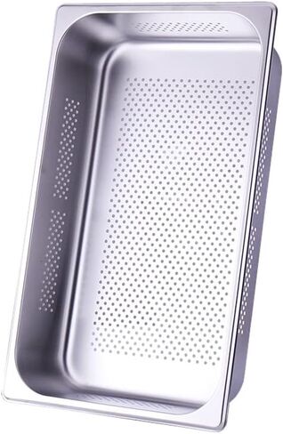 3pcs Stainless Steam Hotel Pan 6-inch 1/2 Half-Size 22 Gauge Stainless Steel Anti-Jam Steam Table Pan with Lid Perforated Steam Pan(1/2 Size Pan) in Saudi Arabia