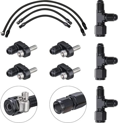 AN4 Steam Vent Hose Coolant Crossover Kit for LS LSX LS1 LS2 LS6 LM7 Engines Stainless Steel Braided Nylon Kit for Front and Rear Venting Complete Coolant Cross (Black) in Saudi Arabia