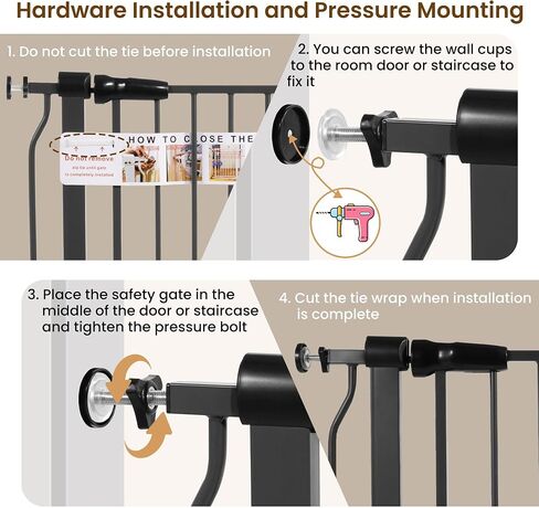 BalanceFrom Easy Walk-Thru Safety Gate with Pet Door for Doorways and Stairways with Auto-Close/Hold-Open Features, 30-Inch Tall, Fits 29.1 - 33.8 Inch Openings, Graphite in Saudi Arabia