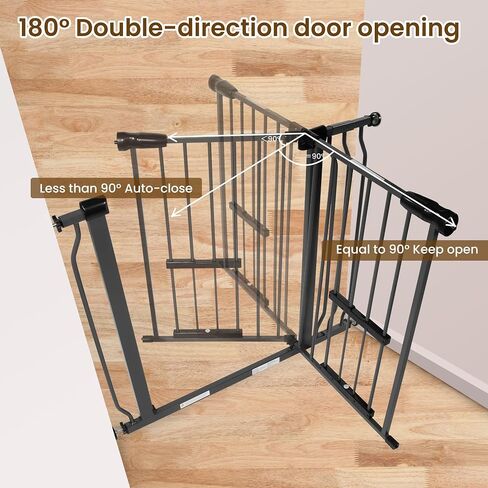 BalanceFrom Easy Walk-Thru Safety Gate with Pet Door for Doorways and Stairways with Auto-Close/Hold-Open Features, 30-Inch Tall, Fits 29.1 - 33.8 Inch Openings, Graphite in Saudi Arabia