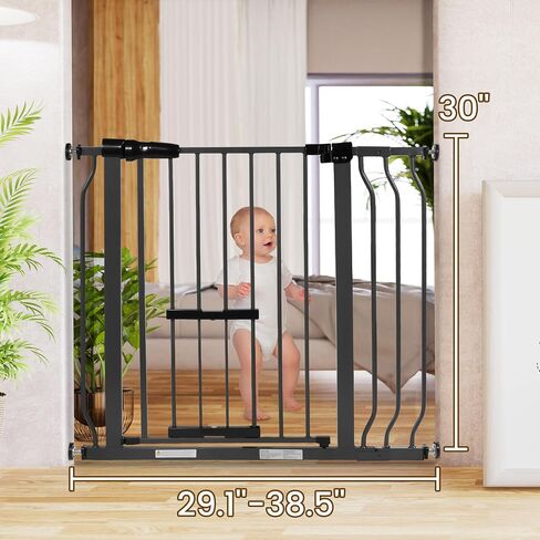 BalanceFrom Easy Walk-Thru Safety Gate with Pet Door for Doorways and Stairways with Auto-Close/Hold-Open Features, 30-Inch Tall, Fits 29.1 - 33.8 Inch Openings, Graphite in Saudi Arabia