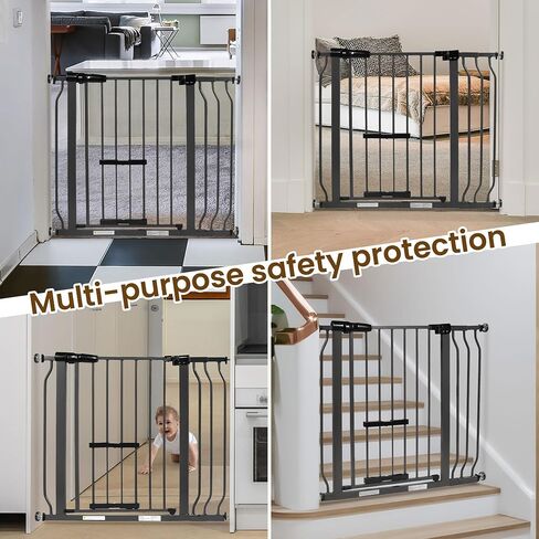 BalanceFrom Easy Walk-Thru Safety Gate with Pet Door for Doorways and Stairways with Auto-Close/Hold-Open Features, 30-Inch Tall, Fits 29.1 - 33.8 Inch Openings, Graphite in Saudi Arabia