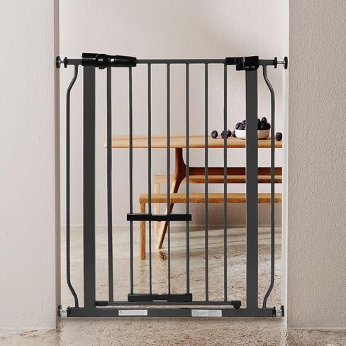 BalanceFrom Easy Walk-Thru Safety Gate with Pet Door for Doorways and Stairways with Auto-Close/Hold-Open Features, 30-Inch Tall, Fits 29.1 - 33.8 Inch Openings, Graphite in Saudi Arabia