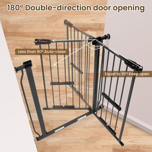 BalanceFrom Easy Walk-Thru Safety Gate with Pet Door for Doorways and Stairways with Auto-Close/Hold-Open Features, 30-Inch Tall, Fits 29.1 - 33.8 Inch Openings, Graphite in Saudi Arabia