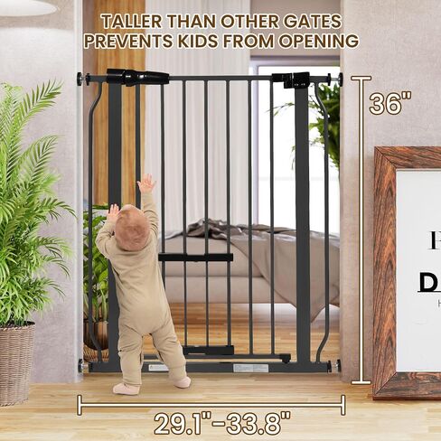 BalanceFrom Easy Walk-Thru Safety Gate with Pet Door for Doorways and Stairways with Auto-Close/Hold-Open Features, 30-Inch Tall, Fits 29.1 - 33.8 Inch Openings, Graphite in Saudi Arabia