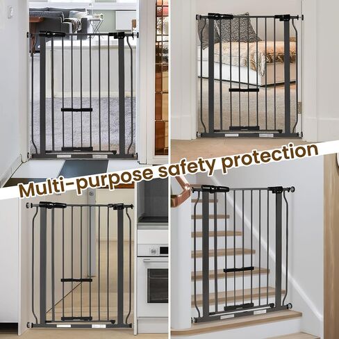 BalanceFrom Easy Walk-Thru Safety Gate with Pet Door for Doorways and Stairways with Auto-Close/Hold-Open Features, 30-Inch Tall, Fits 29.1 - 33.8 Inch Openings, Graphite in Saudi Arabia