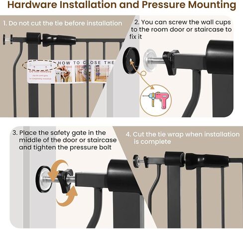 بوابة أمان BalanceFrom سهلة المرور مع باب للحيوانات الأليفة للمداخل والسلالم مع ميزات الإغلاق التلقائي/الفتح، بطول 76.2 سم، يناسب الفتحات مقاس 29.1 - 38.5 بوصة، جرافيت in Kuwait