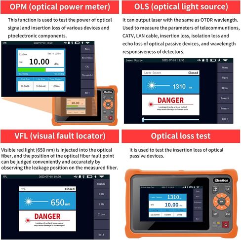 Henkion OTDR Fiber Optic Tester 1610nm 22dB Test Range 500m-100Km with 4.3-inch IPS Touch Screen Monitor Tester with, Real Time Fiber Optic Test Support LS OPM VFL RJ45 Test in Saudi Arabia