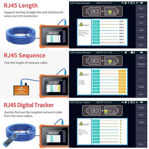 Henkion OTDR Fiber Optic Tester 1610nm 22dB Test Range 500m-100Km with 4.3-inch IPS Touch Screen Monitor Tester with, Real Time Fiber Optic Test Support LS OPM VFL RJ45 Test in Saudi Arabia