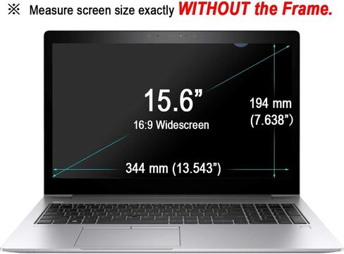 فلتر خصوصية لشاشة الكمبيوتر المحمول 15.6 بوصة 16:9، طبقة حماية شاشة عريضة بزاوية مرئية 60 درجة قابلة للإزالة وإعادة الاستخدام لأجهزة Lenovo وDell وSamsung وHP وAcer Notebook (أسود، 344 × 194) in Kuwait