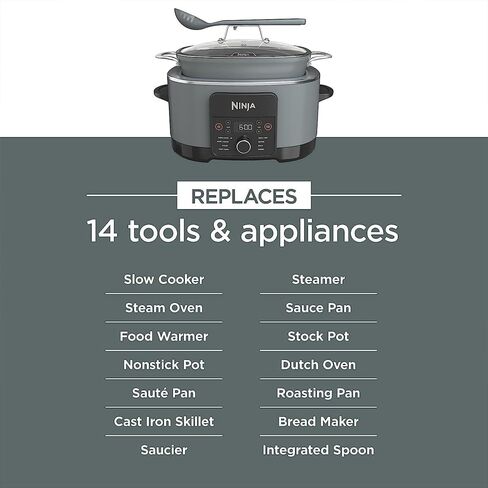 Ninja MC1001 Foodi Possible Slow Cooker PRO مجموعة طباخات متعددة (متجددة) مع حزمة حماية محسنة CPS لمدة 3 سنوات in Kuwait