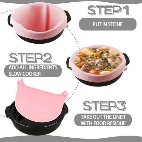 3 قطع من بطانات الطباخ البطيء المصنوعة من السيليكون الفاخر، حقيبة معوجة مقاومة للتسرب تناسب 6-8 كوارت وعاء كروكبوت مقاوم للتسرب، بطانات أكياس سهلة التنظيف للأوعية البيضاوية أو المستديرة in Kuwait