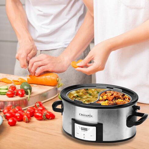 Huafly 2-in-1 Silicone Slow Cooker Liners, BPA Free Reusable Leakproof Silicone Divider Insert, Slow Cooker Accessories Cooking Liners Compatible with 6QT Slow Cooker (Grey) in Saudi Arabia