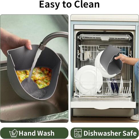 Huafly 2-in-1 Silicone Slow Cooker Liners, BPA Free Reusable Leakproof Silicone Divider Insert, Slow Cooker Accessories Cooking Liners Compatible with 6QT Slow Cooker (Grey) in Saudi Arabia