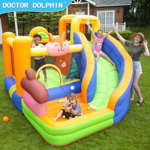 Inflatable Bounce House with Slide,Jumping Castle Slide with Blower,Kids Bouncer with Ball Pit Outdoor and Indoor Inflatable Jumping House in Kuwait