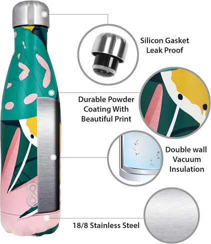 SINT Water Bottle 17 Oz Stainless Steel, Double Wall & Vacuum Insulated, Sports Water Bottle Keep Cold for Upto 36 Hours and Hot for Upto 18 Hours | Blue, Pack of 1 in Saudi Arabia
