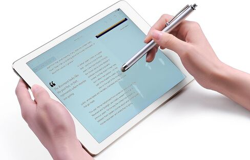 Stylus, 4 Pcs 5.0 Inch Mesh Fiber Tip Stylus Pens for Touch Screen, Compatible with iPad, iPhone, Kindle Fire, 4 Extra Replaceable Hybrid Fiber Tips (White, Black, Silver, Blue) in Saudi Arabia