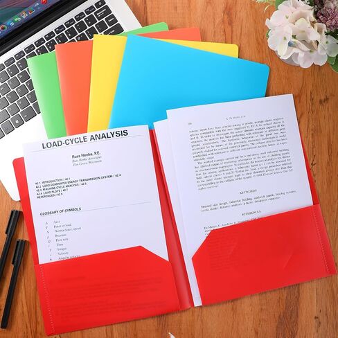 100 Pcs Office Supplies Colored File Folders with Pockets and Card Slots 11.42 x 9.25 Inches Heavy Duty Two Pocket Plastic Folder Poly Folders for Office School Classroom Supplies(100 Pcs) in Saudi Arabia