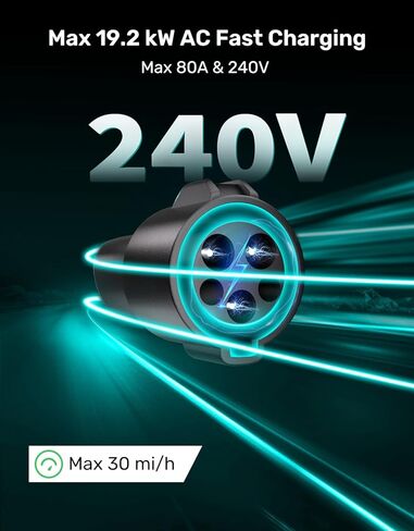 محول J1772 إلى Tesla - [يناسب جميع مالكي Tesla] محول شحن Tesla بحد أقصى 80 أمبير/240 فولت تيار متردد لطراز Tesla Y/3/X/S وملحقات Cybertruck، متوافق مع محطات الشحن من المستوى 1/2 in Kuwait